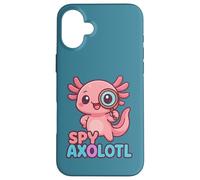 Spy Axolotl Kawaii Pink Detective Secret Agent Costume Girls Case for iPhone 16 Plus