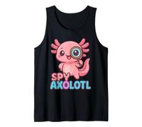 Spy Axolotl Kawaii Pink Detective Secret Agent Costume Girls Tank Top