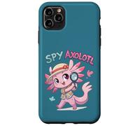 Spy Axolotl Pink Detective Funny Secret Agent Costume Girls Case for iPhone 11 Pro Max