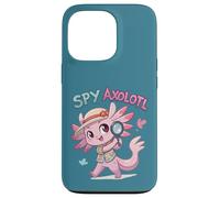 Spy Axolotl Pink Detective Funny Secret Agent Costume Girls Case for iPhone 13 Pro