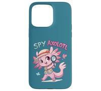 Spy Axolotl Pink Detective Funny Secret Agent Costume Girls Case for iPhone 15 Pro Max
