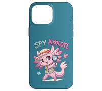 Spy Axolotl Pink Detective Funny Secret Agent Costume Girls Case for iPhone 16 Pro Max