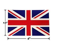 Spy Spot UK Flag Stickers Decals UV Resistant Weatherproof Heavy Duty Vinyl Laminate Show National Pride United Kingdom 4" x 2.5" Set of 4