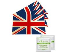 Spy Spot UK Flag Stickers Decals UV Resistant Weatherproof Heavy Duty Vinyl Laminate Show National Pride United Kingdom 4" x 2.5" Set of 4