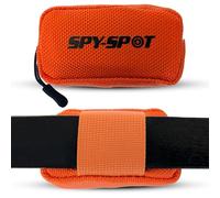 Spy Spot Waterproof Small Pouch with Zipper | GPS Tracker Bag for Dog Collar, Belt | Multi-Purpose Holder from Thick Fabric with Loop Attachment (Orange)
