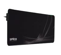 SPYCO - Gaming Mouse Pad, XL 35.4x15.7 Inch, RGB Lighting 8 Modes, Anti-Slip Rubber Base, Waterproof Surface, Micro-USB Port, Ideal for Gaming Setup, 899L x 399W mm, Rubber