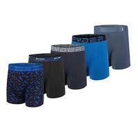 Spyder Mens Boxer Briefs 5 Pack Poly Spandex Performance Boxer Briefs Underwear, Black/Black/Navy/Blue/Grey, S