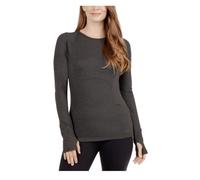 Spyder Active Women's Peached Jersey Long Sleeve Top with Thumbholes, Black Heather, XL