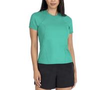 Spyder Active Women's UPF 50+ Ribbed Short Sleeve Tee Shirt, Green, L