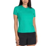 Spyder Active Women's UPF 50+ Ribbed Short Sleeve Tee Shirt, Green, L