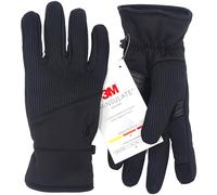 Spyder Core Conduct Gloves, Black, Size Medium, Touchscreen Compatible, Leather Palm Patch, 360 Degree Stretch, Sweater Knit Bonded, Black, Medium