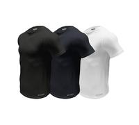 Spyder Crew Neck Lightweight Mens Undershirts/Ultra Soft Pro Cotton Stretch T-Shirt, Black/Navy/White, Medium