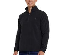 Spyder Fleece Quarter Zip Pullover Men - Polar Fleece Lightweight Athletic Sweater, Warm 1/4 Zipper Jacket, Mock Neck, Black, S