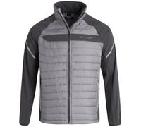 Spyder Men's Active 2fer Jacket - Midweight Insulated Quilted Puffer Bubble Windbreaker with Softshell Sleeves (Sizes: S-XL), Pewter, M