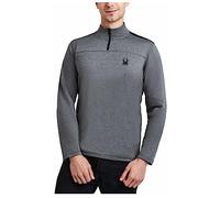 Spyder Men's Active Shirt - Quarter Zip Long Sleeve Performance Pullover, Gray/Black, XXL