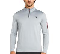 Spyder Men's Active Shirt - Quarter Zip Long Sleeve Performance Pullover - Lightweight Slim Fit Workout Shirt for Men (S-XL), Light Grey, S