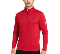 Spyder Men's Active Shirt - Quarter Zip Long Sleeve Performance Pullover (S-XL), Spyder Red, Medium