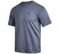 Spyder Mens Athletic Shirts - Moisture Wicking Short Sleeve Crewneck Workout Shirts for Men - Relaxed Fit Mens Shirts for Gym, Navy, Large