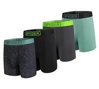 Spyder Mens Boxer Briefs 4 Pack Poly Spandex Performance Boxer Briefs Underwear, Black/Black/Charcoal/Turquoise, M