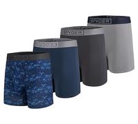 Spyder Mens Boxer Briefs 4 Pack Poly Spandex Performance Boxer Briefs Underwear, Navy/Navy/Charcoal/Grey, S