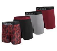 Spyder Mens Boxer Briefs 4 Pack Poly Spandex Performance Boxer Briefs Underwear, Red/Red/Black/Grey, M