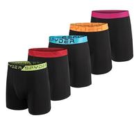 Spyder Mens Boxer Briefs 5 Pack Poly Spandex Performance Boxer Briefs Underwear, Black/Black/Black/Black/Black, M