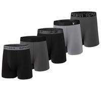 Spyder Mens Boxer Briefs 5 Pack Poly Spandex Performance Boxer Briefs Underwear, Black/Grey/Black/Heather/Grey, M