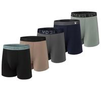 Spyder Mens Boxer Briefs 5 Pack Poly Spandex Performance Boxer Briefs Underwear, Black/Sienna/Grey/Navy/Light Green, S