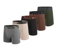 Spyder Mens Boxer Briefs 5 Pack Poly Spandex Performance Boxer Briefs Underwear, Grey/Ivory/Black/Brown/Green, S