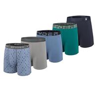 Spyder Mens Boxer Briefs 5 Pack Poly Spandex Performance Boxer Briefs Underwear, Light Blue/Heather/Light Blue/Green/Navy, S