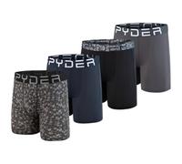 Spyder Mens Boxer Briefs Performance Nylon Mesh Sports Underwear, Multicolored/Navy/Black/Grey, S