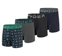 Spyder Mens Boxer Briefs Performance Nylon Mesh Sports Underwear, Navy/Black/Navy/Grey, M