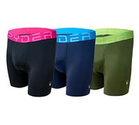 Spyder Men's Boxer Briefs Performance Sports Compression Shorts - 3 Pack (Large, Black/Blue/Green)