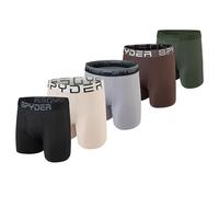 Spyder Mens Boxer Briefs Poly Spandex Performance Front Pro Mesh Cooling Panels Underwear, Black/Ivory/Grey/Brown/Green, L