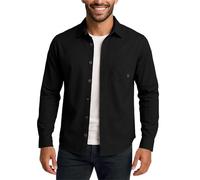 Spyder Mens Button Down Shirt Jacket - Performance Long Sleeve Shirt Jacket for Men - Casual Collared Mens Button Up Shirts, Black Raven, Medium
