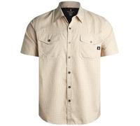 Spyder Mens Button Down Shirt - Lightweight Plaid Casual Collared Shirt Wrinkle Free Short Sleeve Shirts for Men, Khaki, Medium