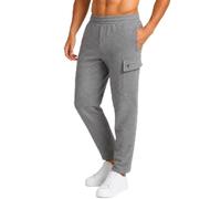 Spyder Men's Fleece Cargo Sweatpants - Soft Stretch Athletic Joggers with Inner Drawcord Ribbed Waistband (Sizes: S-XXL), Heather Grey, XXL