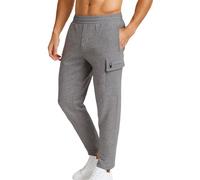 Spyder Men's Fleece Cargo Sweatpants - Soft Stretch Athletic Joggers with Inner Drawcord Ribbed Waistband (Sizes: S-XXL), Heather Grey, Medium