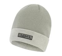 Spyder Mens Fur Lined Rib Knit Cuff Beanie, Pewter, One Size
