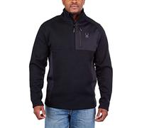 Spyder Mens Half Zip Knit Sweater Jacket, Black, Medium