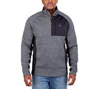 Spyder Men's Half Zip Sweater Gait Knit Pullover Jacket, Gray, Large