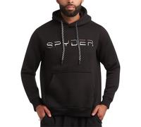 Spyder Mens Hoodie - Athletic Performance Soft Fleece Pullover Sweatshirts for Men - Heavyweight Workout Hooded Sweatshirt, Black, L