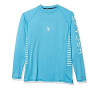 Spyder Men's Long Sleeve Rashguard - UPF+, Quick-Dry, Swim Shirt, Surfing, Hiking, Workouts Rash Guard, Aqua, Large