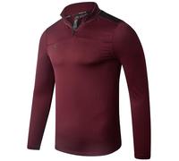 Spyder Mens Long Sleeve Shirt - Breathable Performance Brushed Fleece 1/4 Mens Quarter Zip Pullover Long Sleeve Shirt, Maroon, S