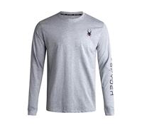 Spyder Mens Long Sleeve Shirt - Lightweight Casual Crewneck Pullover Graphic Tee - Classic Fit Long Sleeve Shirts for Men, Grey Heather, Medium