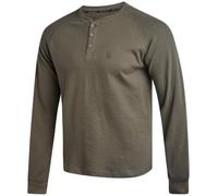 Spyder Mens Long Sleeve Shirt - Soft & Breathable Cotton-Blend UPF30+ Pullover Waffle Henley Shirts for Men, Olive, Large
