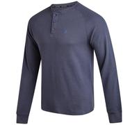Spyder Men's Long Sleeve Shirt - Soft Breathable Cotton Blend UPF30+ Pullover Waffle Henley Shirts Men, darkblue, L