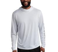 Spyder Mens Long Sleeve Sun Hoodie Shirt - UPF 50+ UV Protection Quick Dry Lightweight Fishing Swim Shirt Rash Guard for Men, White, Medium