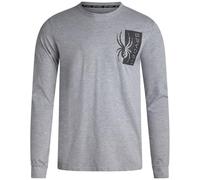 Spyder Men's Long Sleeve Tee Shirts - Mountain Top Printed Crewneck Graphic Tee - Casual Long Sleeve Shirts for Men (S-XXL), Heather Grey Logo, Medium