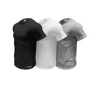 Spyder Mens Performance Moisture Wicking Crew Neck Undershirts/Ultra Soft Stretch Sports T-Shirt, Black/White/Heather, Large